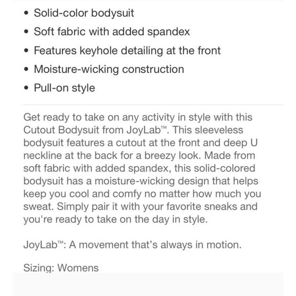 Joy Lab women's blue wave work-out activewear Bodysuit - various sizes - Picture 9 of 10